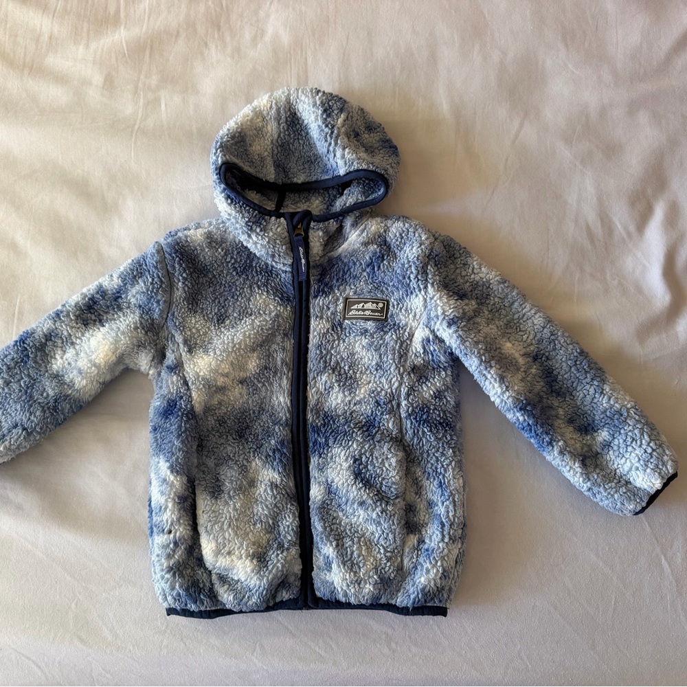 Cozy Blue and White Kids Fleece Jacket